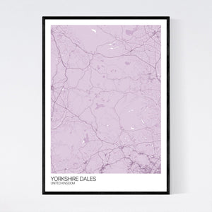 Yorkshire Dales Region Map Print