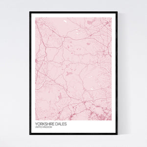 Yorkshire Dales Region Map Print