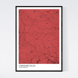 Yorkshire Dales Region Map Print