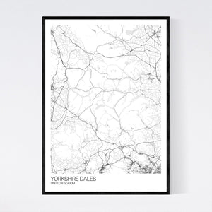 Map of Yorkshire Dales, United Kingdom
