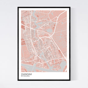 Zaandam City Map Print