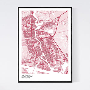 Zaandam City Map Print