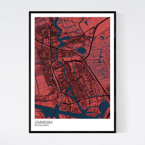 Zaandam City Map Print