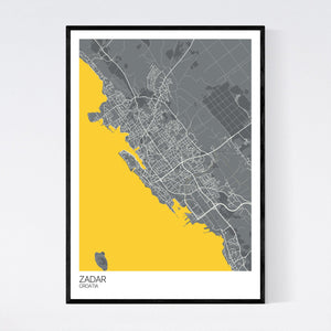 Zadar City Map Print
