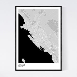 Zadar City Map Print
