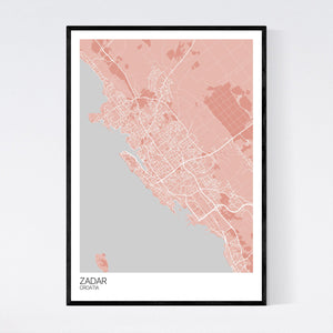 Zadar City Map Print