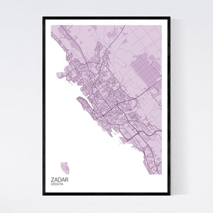 Zadar City Map Print