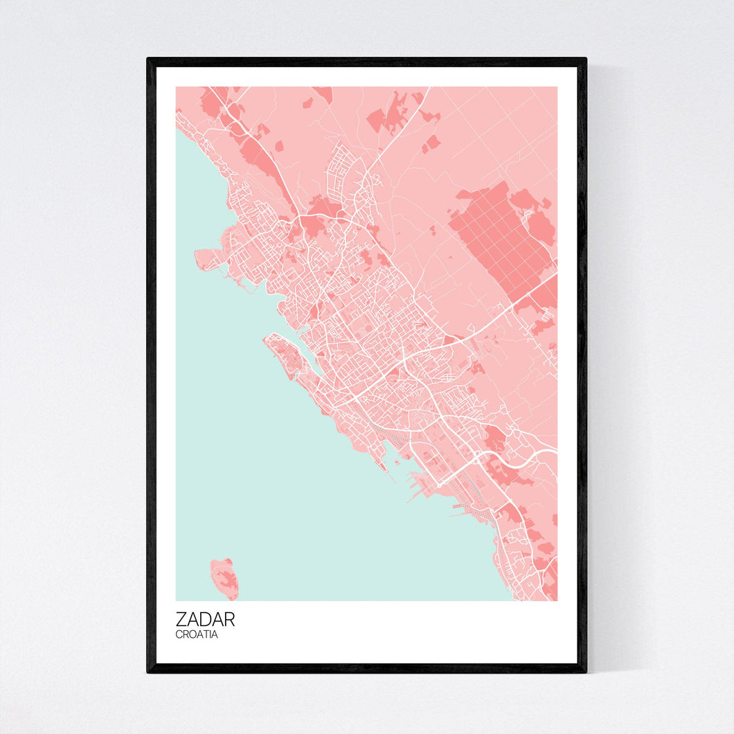 Zadar City Map Print