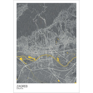 Map of Zagreb, Croatia