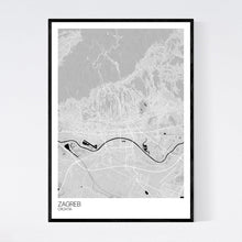 Load image into Gallery viewer, Zagreb City Map Print