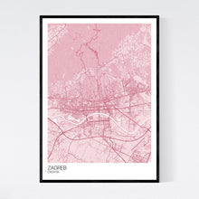 Load image into Gallery viewer, Zagreb City Map Print
