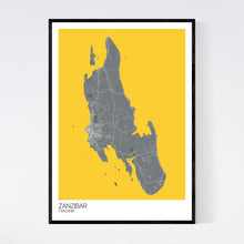 Load image into Gallery viewer, Zanzibar Island Map Print