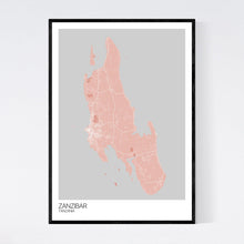 Load image into Gallery viewer, Zanzibar Island Map Print