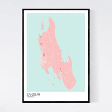 Load image into Gallery viewer, Zanzibar Island Map Print