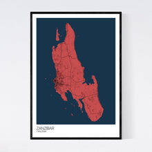 Load image into Gallery viewer, Zanzibar Island Map Print