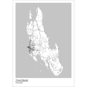 Map of Zanzibar, Tanzania