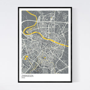Zaragoza City Map Print
