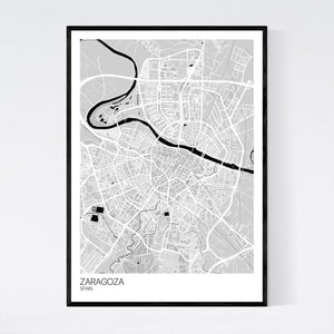 Zaragoza City Map Print