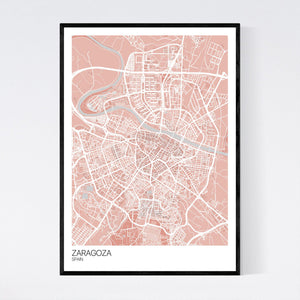 Zaragoza City Map Print