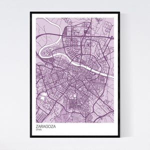 Zaragoza City Map Print