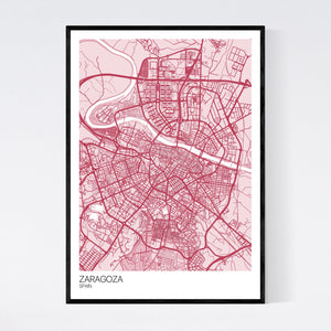 Zaragoza City Map Print