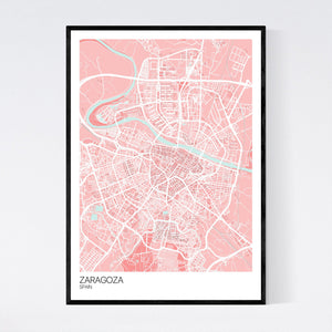Zaragoza City Map Print
