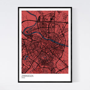Zaragoza City Map Print