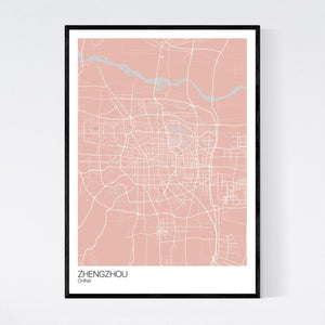 Zhengzhou City Map Print