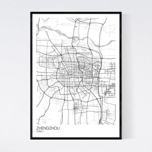 Zhengzhou City Map Print