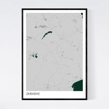 Load image into Gallery viewer, Zimbabwe Country Map Print