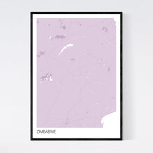 Load image into Gallery viewer, Zimbabwe Country Map Print