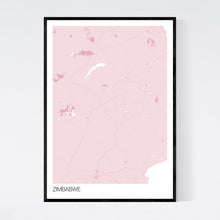 Load image into Gallery viewer, Zimbabwe Country Map Print
