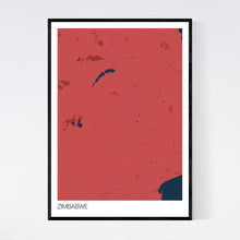 Load image into Gallery viewer, Zimbabwe Country Map Print