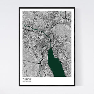 Zürich City Map Print