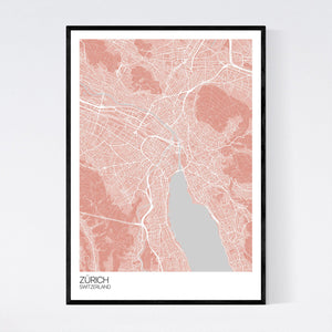 Zürich City Map Print