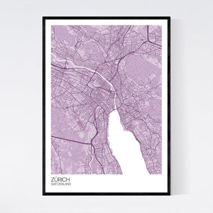 Zürich City Map Print