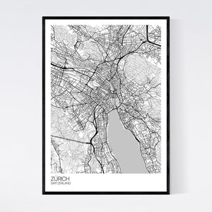 Zürich City Map Print
