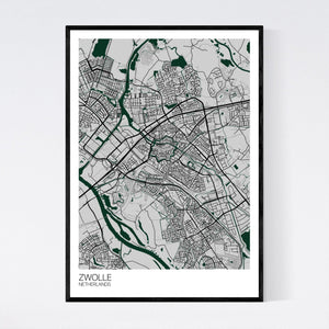 Zwolle City Map Print