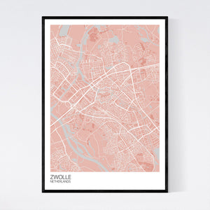 Zwolle City Map Print