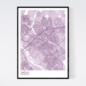 Zwolle City Map Print