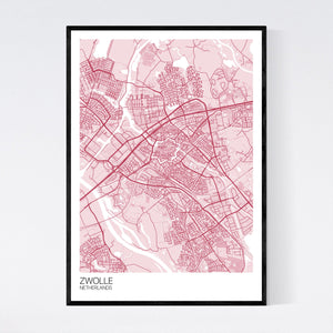 Zwolle City Map Print