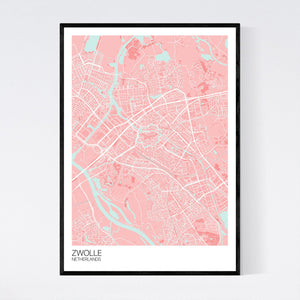 Zwolle City Map Print