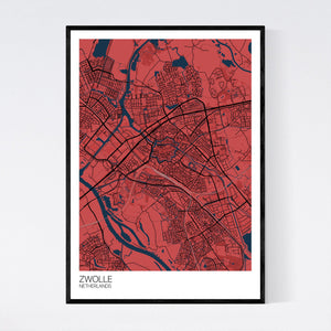 Zwolle City Map Print