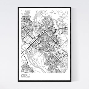 Zwolle City Map Print